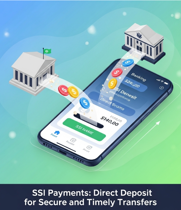 SSI Checks in June 2025: Critical Dates, Early Deposits & What You Need to Know Now 3 Direct deposit visual for SSI payments being transferred electronically
